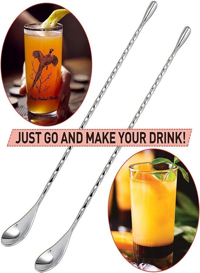 Incrizma Bar Spoon Cocktail Mixing Spoon,12'' Long Stainless Steel Cocktail Stirrers, Easy to Clean, Great for Professional and Home, Practical Gift for Drink Mixing Lovers (Silver, Pack of 2, 31 cm) - Image 3